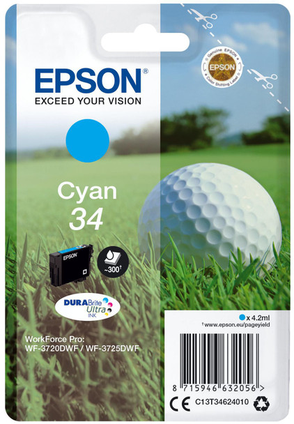 Epson C13T34624020 34 Ink Cyan 4.2ml Blister C13T34624020