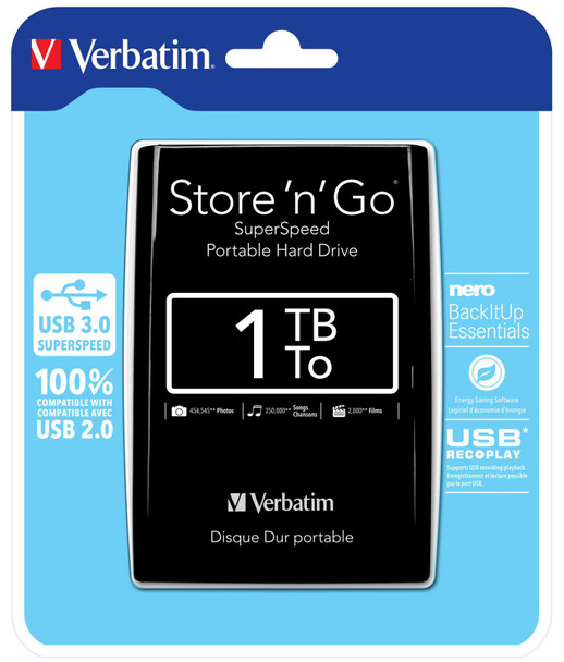 Verbatim 53023 External HD 1 TB Black 53023