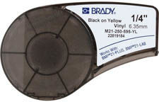Brady M21-250-595-YL Black on Yellow 6.4m x 6.35mm M21-250-595-YL