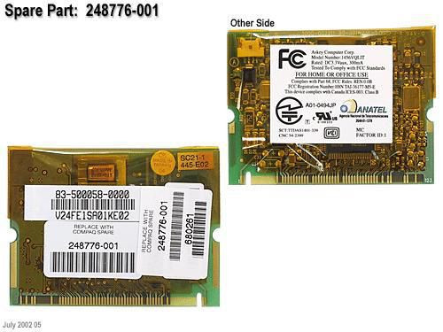 HP 248776-001-RFB 56K MODEM USA PRESARIO 700 248776-001-RFB