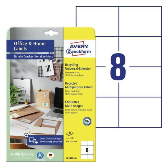 Avery LR3427-10 Printer Label White LR3427-10