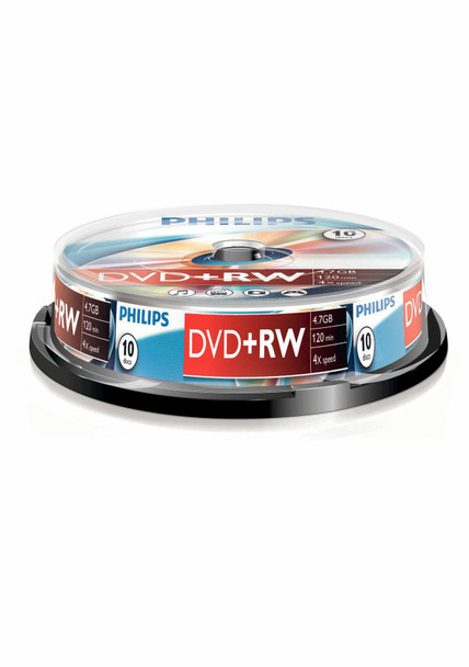 Philips DW4S4B10F/10 10 x DVD+RW - 4.7GB / 120min DW4S4B10F/10