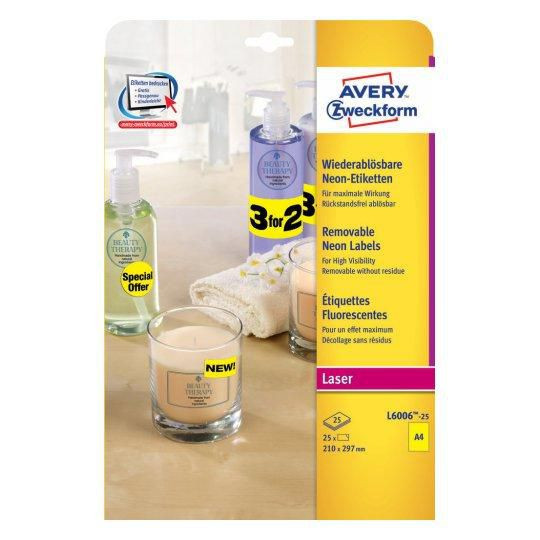 Avery L6006-25 Self-Adhesive Label Rounded L6006-25