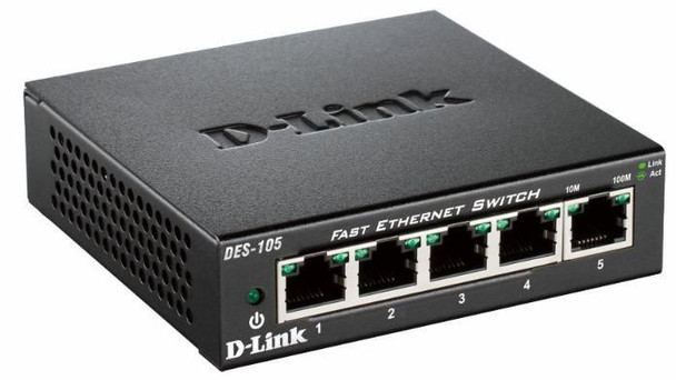 D-Link DES-105/E 5-port 10/100 Metal Housing DES-105/E