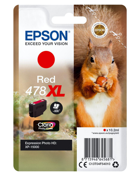 Epson C13T04F54010 Singlepack Red 478XL C13T04F54010