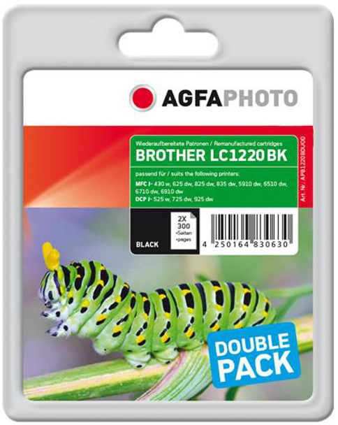 AgfaPhoto APB1220BDUOD Ink 2xBlack rpl LC1220BKBP2DR APB1220BDUOD