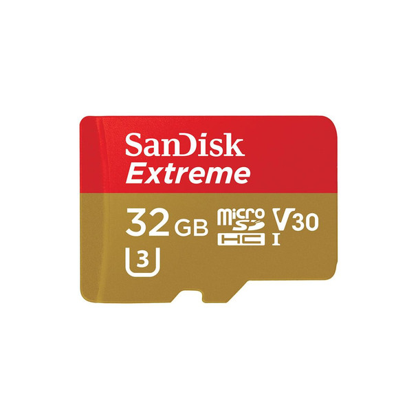 Sandisk Extreme 32Gb Class 10 U3 Microsdhc Memory Card And Adapter SDSQXAF-032G-GN6AA