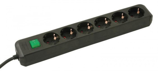 Brennenstuhl 1159500015 ECO-Line 6 1.5m Black w/ switc 1159500015