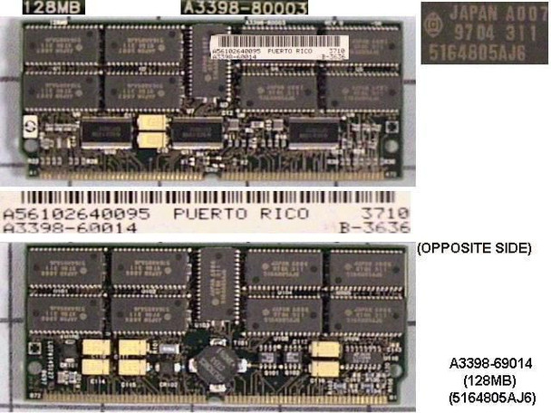 HP A3398-69014-RFB 128 MB MEMORY SIMM A3398-69014-RFB