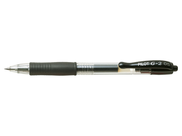 Pilot G-205 Retractable Gel Rollerball Pen 0.5Mm Tip 0.32Mm Line Black Pack 12 40101201