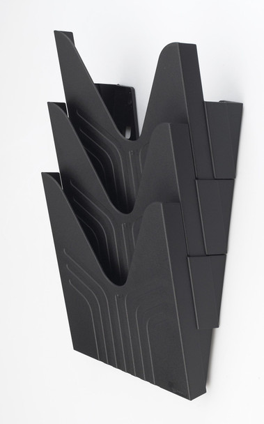 Avery Original A4 Portrait Wall Mounted Literature Holder Black Pack 3 - 144-3BL 144-3BLK