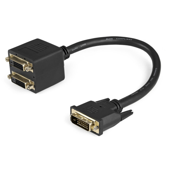 StarTech.com 30cm 1 ft DVI-D to 2x DVI-D Digital Video Splitter Cable - M/F~1 ft DVISPL1DD