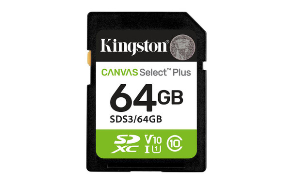Kingston SDS3/64GB 64Gb Sdxc Canvas Select Plus SDS3/64GB