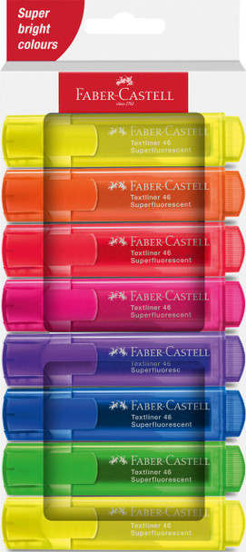 Faber-Castell Highlighter Textliner 46 Assorted Colours Pack 8 - 254648 254648