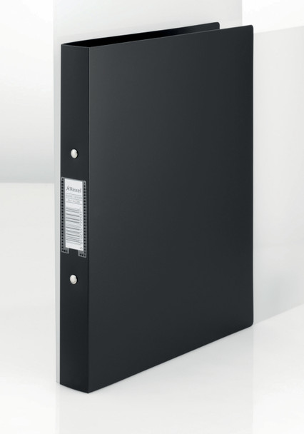 Rexel Budget Ring Binder Polypropylene 2 O-Ring A4 25Mm Rings Black Pack 10 13422BK