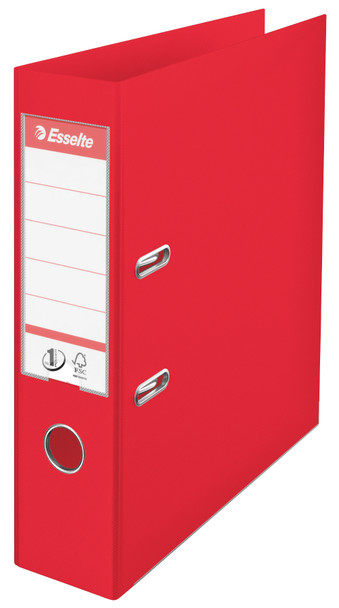 Esselte No.1 Vivida Lever Arch File Polypropylene A4 75Mm Spine Width Red Pack 1 624068