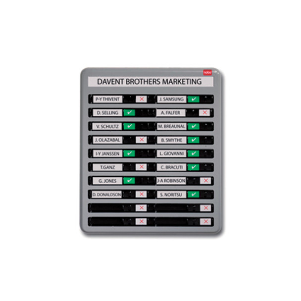 Nobo In/Out Board 10 Names Grey 358X256mm 35538092 35538092