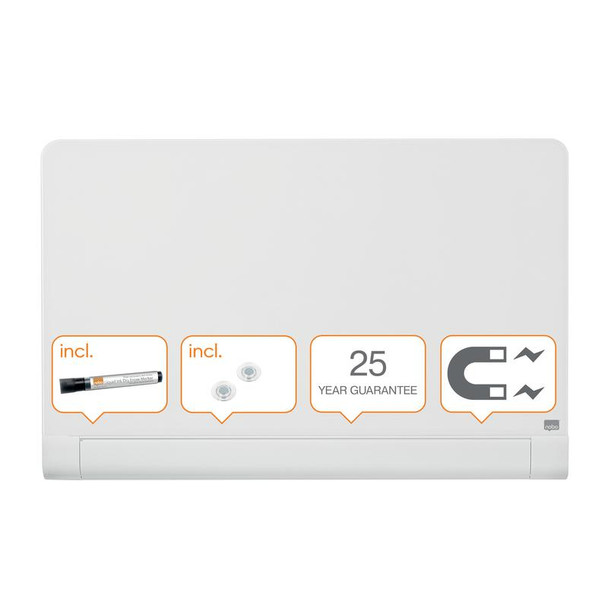 Nobo Impression Pro Magnetic Glass Whiteboard With Concealed Pen Tray 1000X560mm 1905191