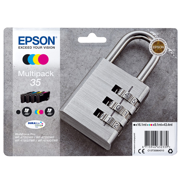 Epson Padlock Multipack 4-colours 35 DURABrite Ultra Ink Standard Yield Pigment- C13T35864010