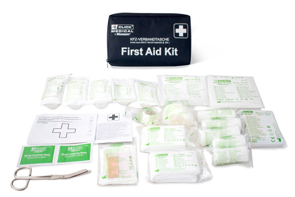 Click Medical German Vehicle First Aid Kit Din 13164 In Travel Bag Black CM1828