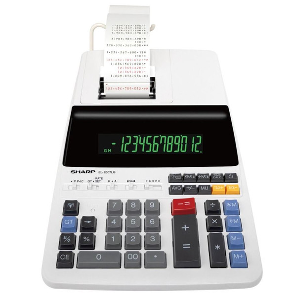 Sharp 12 Digit Printing Calculator - SH-EL2607LG SH-EL2607LG