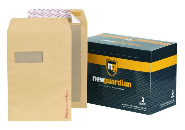 New Guardian Board Backed Envelope C4 Peel And Seal Window Power-Tac 130Gsm Mani B26526