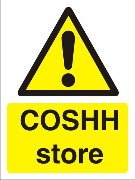 Seco Warning Safety Sign Coshh Store Semi Rigid Plastic 150 X 200Mm - W0201SRP15 W0201SRP150X200