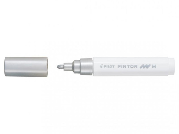 Pilot Pintor Medium Bullet Tip Paint Marker 4.5Mm Silver Single Pen 490250554209 4902505542091