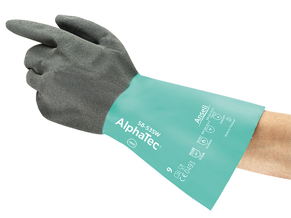 Ansell Alphatec 58-53W Glove Green/Black Size M AN58-535WNM