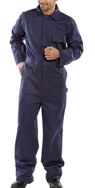 Beeswift Cotton Drill Boilersuit Navy Blue Size 46 CDBSN46