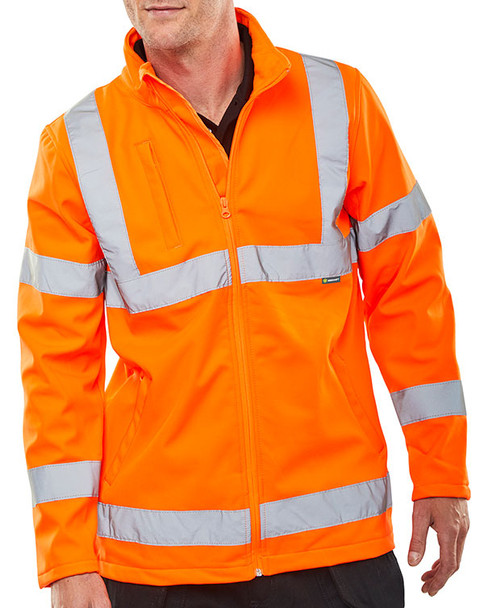 Beeswift Hi-Vis Soft Shell Lightweight Rail Spec Jacket Orange Size 4XL SS20471OR4XL