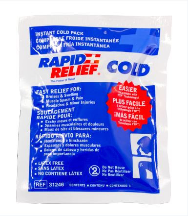 Rapid Relief Instant Cold Pack Smalll 4"X 6" White Size 6" RA35246