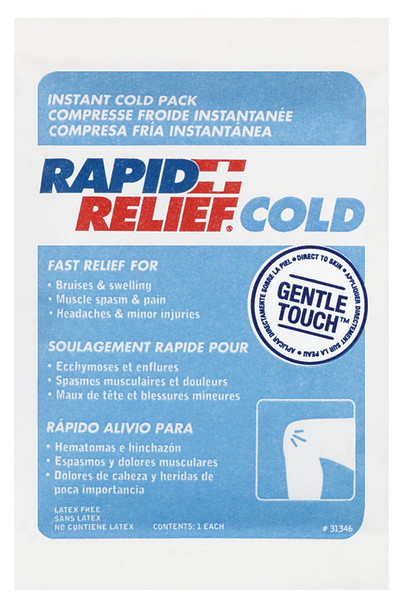 Rapid Relief Instant Cold Pack Small 4"X 6" White Size 6" RA35346