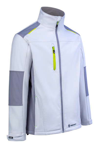 Beeswift Flex Softshell Jacket White/Grey Size 3XL SFSJWHGY3XL
