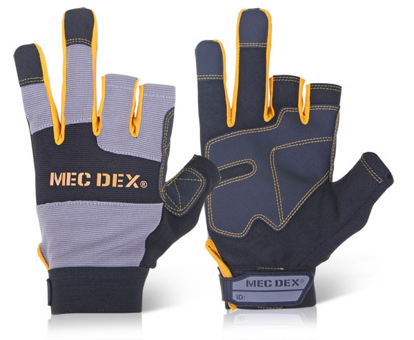 Mecdex Work Passion Tool Mechanics Gloves Grey / Gold Size M MECDY-714M