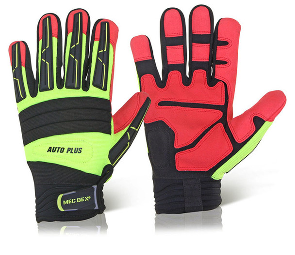 Mecdex Auto Plus Mechanics Gloves Saturnyellow/Black Size 2XL MECAP-622XXL