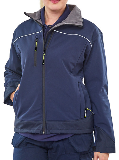 Beeswift Ladies Soft Shell Jacket Navy Blue Size XL LSSJNXL