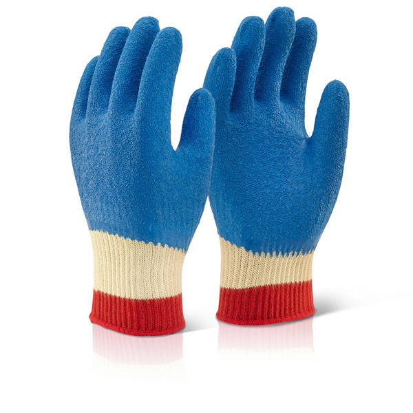 Beeswift Reinforced Latex Gloves Full Cuff Blue Size XL KLGFCXL