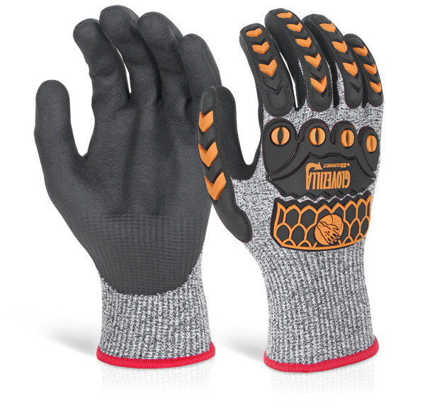 Beeswift Glovezilla Nitrile m Coated Gloves Grey Size M GZ04GYM