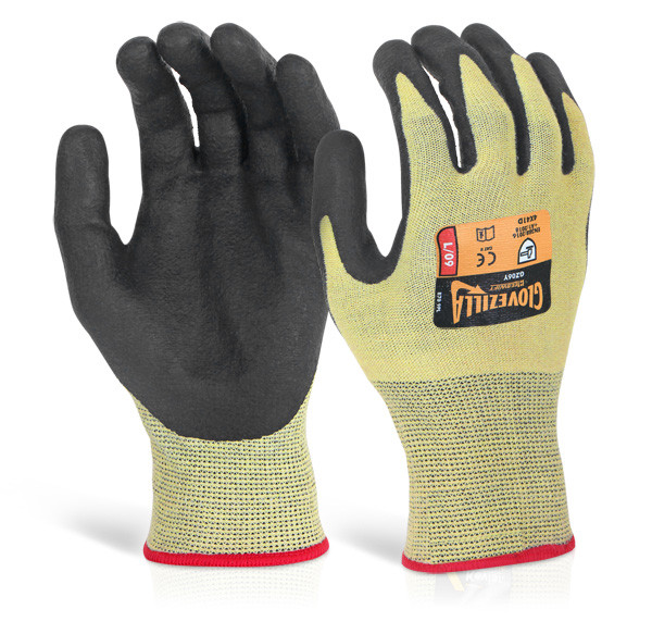 Beeswift Glovezilla Nitrile m Coated Gloves Yellow Size XXL GZ06YXXL