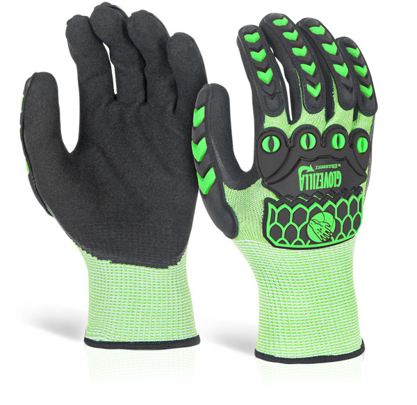 Beeswift Glovezilla Foam Nitrile Coated Gloves Green Size L GZ64LGL