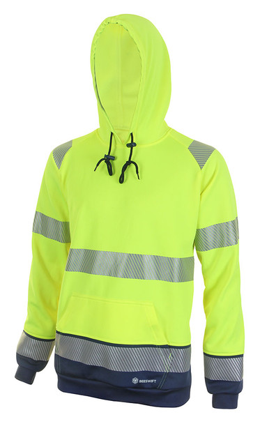 Beeswift Deltic Hi-Vis Two-Tone Hoodie Saturn Yellow / Navy Size XL HVTT025SYNXL