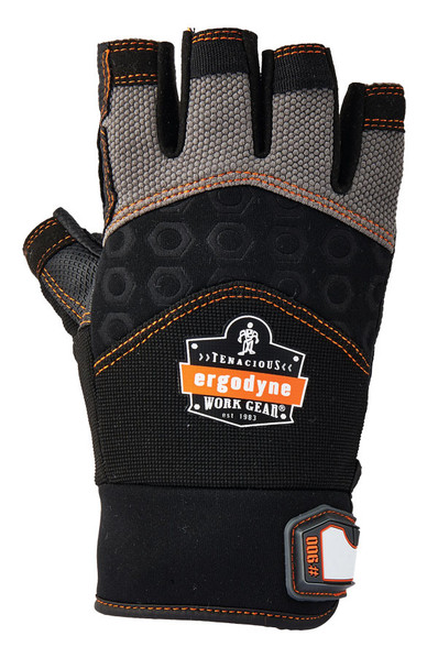 Ergodyne Impact Fingerless Glove Black/Grey Size XL EY900XL