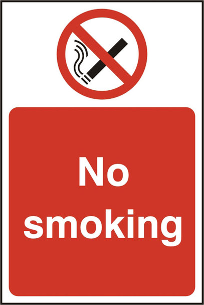 No Smoking Sign White/Red Size 200X300MM BSS11810N