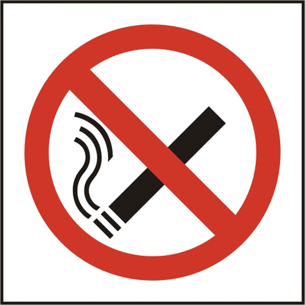 No Smoking Symbol Sign White Size 100X100MM BSS11840N