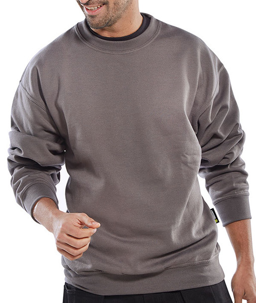 Beeswift Polycotton Sweatshirt Grey Size 4XL CLPCSGY4XL