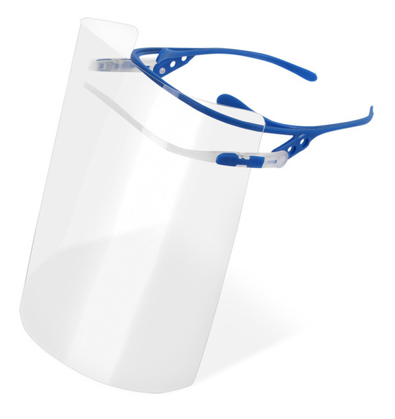 Full Face Shield - Frame With 10 Visors Blue BSVFK1001B