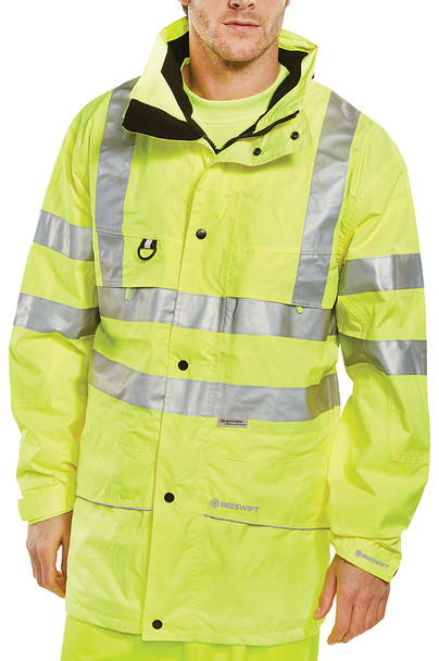 Beeswift Carnoustie Hi-Vis Jacket Saturn Yellow Size L CARSYL