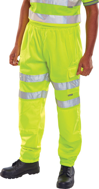 Beeswift Fleece Jogger Hi-Vis Trousers Saturn Yellow Size S BSJBSYS