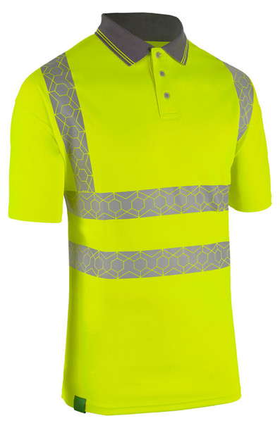 Beeswift Envirowear Hi-Vis Short Sleeve Recyclable Polo Shirt Saturn Yellow 4XL EWCPKSSSY4XL
